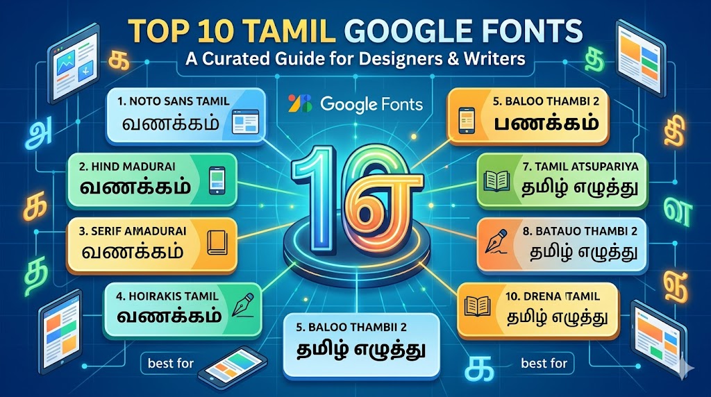 10 Best Free Tamil Google Fonts for Beautiful Web and Print Design
